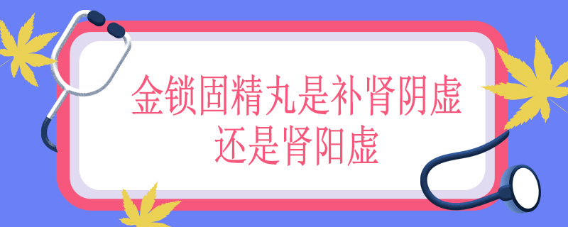 金锁固精丸是补肾阴虚还是肾阳虚