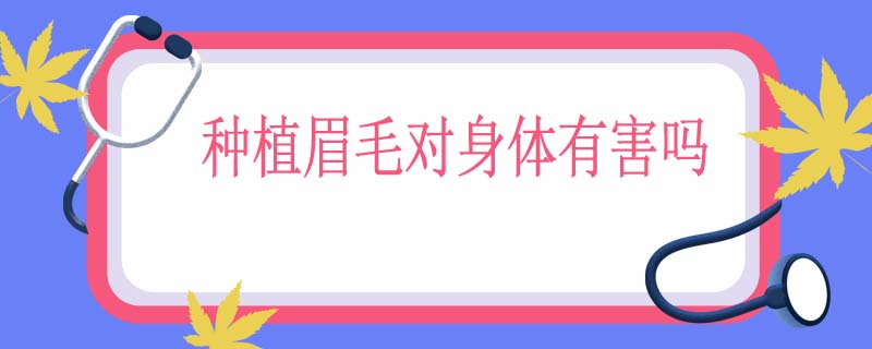 种植眉毛对身体有害吗