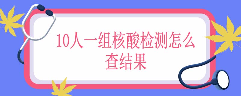 10人一组核酸检测怎么查结果