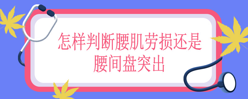 怎样判断腰肌劳损还是腰间盘突出