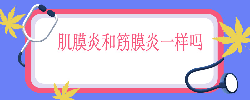 肌膜炎和筋膜炎一样吗