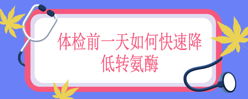 体检前一天如何快速降低转氨酶