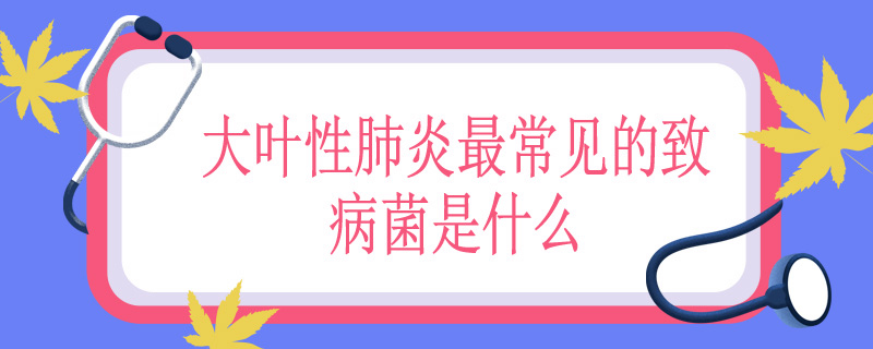 大叶性肺炎最常见的致病菌是什么