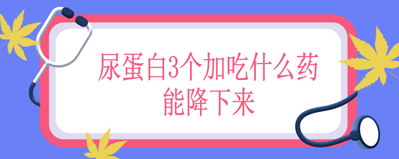 尿蛋白3个加吃什么药能降下来