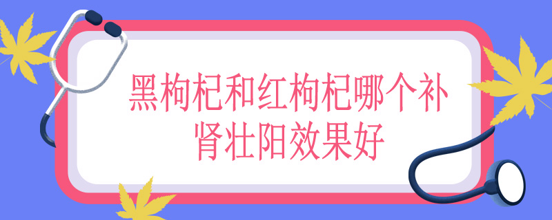 黑枸杞和红枸杞哪个补肾壮阳效果好