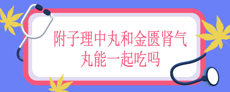 附子理中丸和金匮肾气丸能一起吃吗