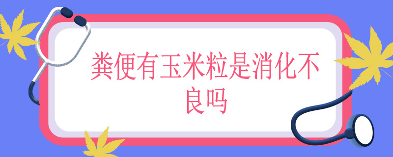 粪便有玉米粒是消化不良吗